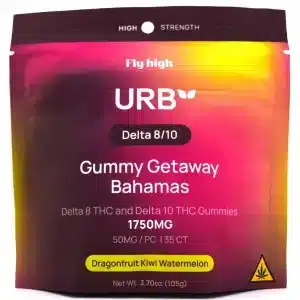 URB Gummy Getaway Bahamas Delta 8 and Delta 10 THC gummies 1750mg tropical flavored hemp-derived vegan edibles