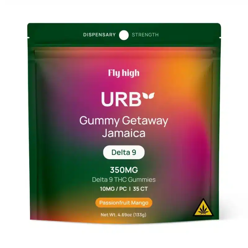 Urb Gummies with Delta 9 THC and the taste of Passionfruit and Mango. Oh, just a great taste together. Just one of these gummies helps me sleep