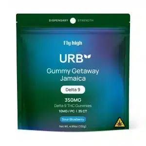 When your Delta 9 THC gummies take you on vacation. Love the Sour Blueberry candy treat from Urb.