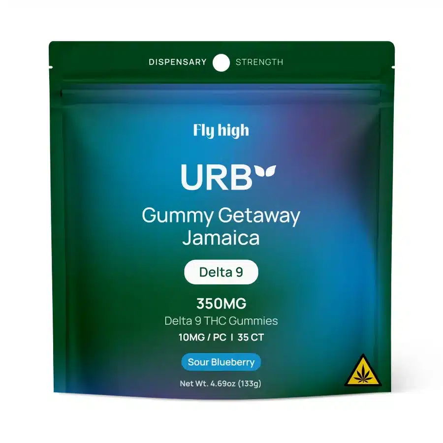 When your Delta 9 THC gummies take you on vacation. Love the Sour Blueberry candy treat from Urb.