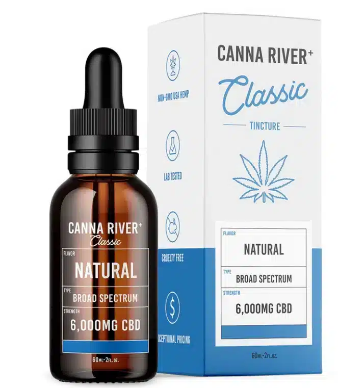 Canna River Broad Spectrum Classic Tinctures Unflavored 6000mg.