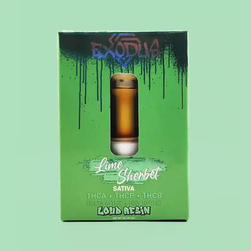 2 gram THCA vape cart from Exodus Lime Sherbert Sativa Strain