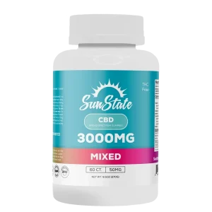 Sunstate Hemp broad spectrum 50mg gummies in 60 count.