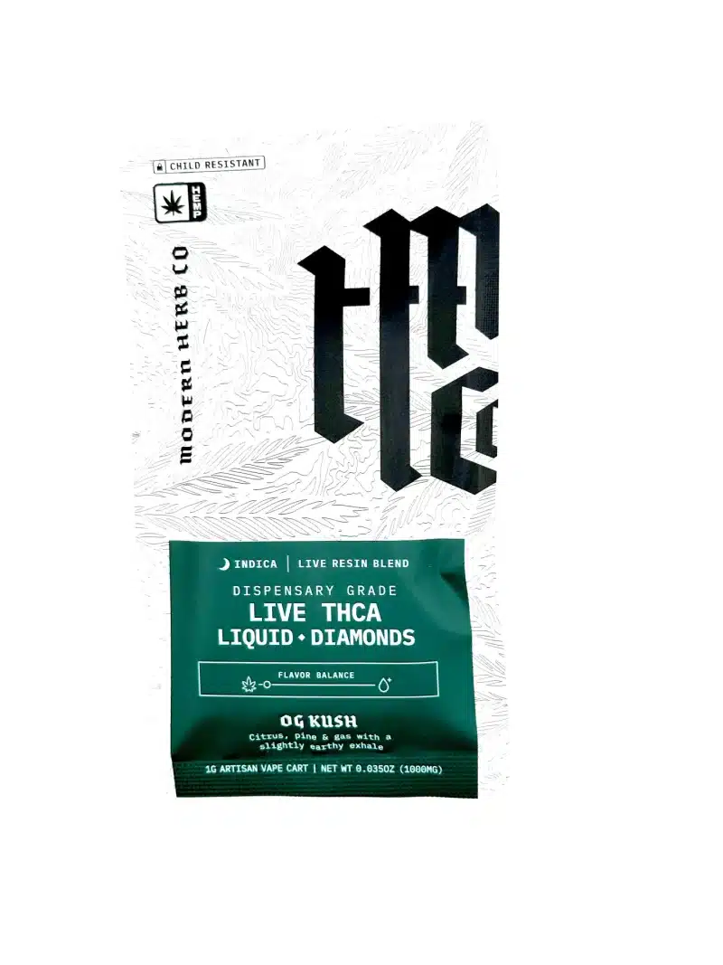 OG Kush THCA Live Resin Liquid Diamonds Cartridge by Modern Herb co