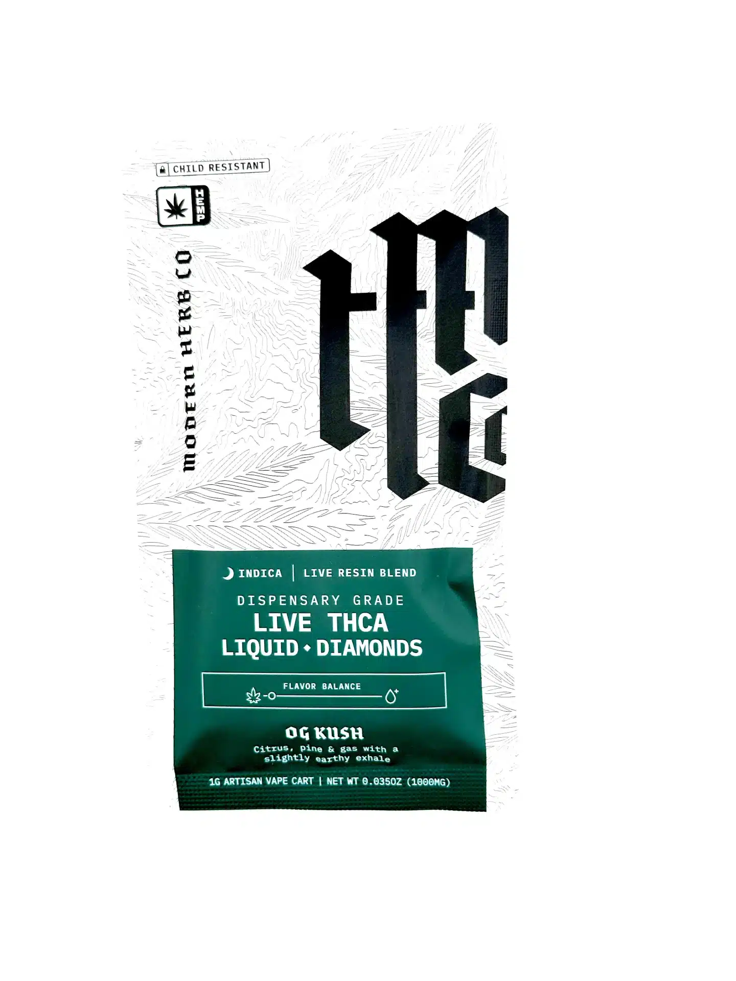 OG Kush THCA Live Resin Liquid Diamonds Cartridge by Modern Herb co