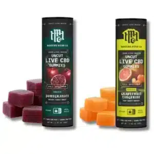 Modern Herb Co Uncut Live CBD Gummies both flavors Pomegranate indica and Grapefruit Tangerine sativa full spectrum 10mg vegan