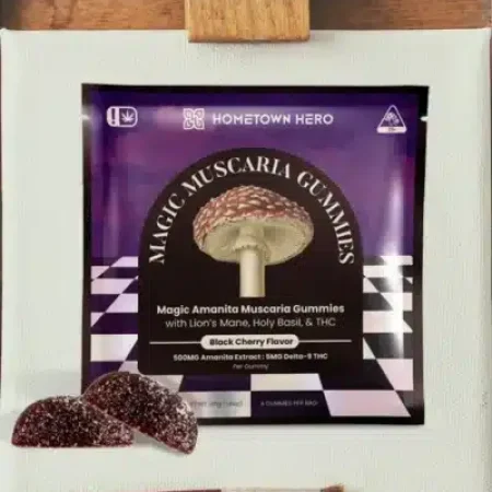 Hometown Hero Gummies on a canvas